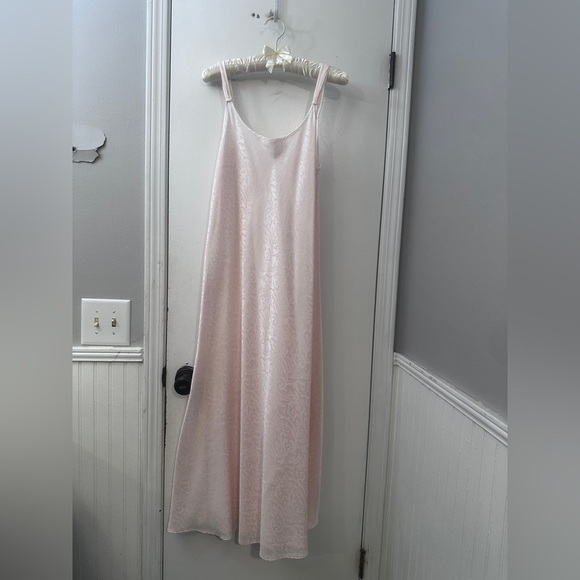 Oscar de la Renta L Pink Label Robe & Nightgown Set Satin Floral Jacquard - Picture 8 of 13